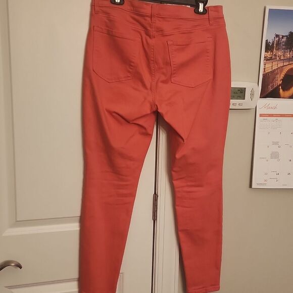 Ann Taylor Loft Coral Pink "Super Skinny" Jeans Size 31 US 12 - Picture 4 of 8
